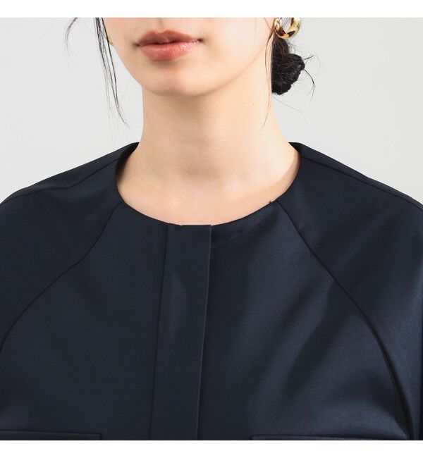 Demi-Luxe BEAMS 「エディター東原妙子 &times; Demi-Luxe BEAMS / シャイニー ポケット ショートブルゾン」|ブルゾン・スタジャン|