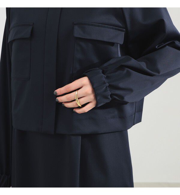 Demi-Luxe BEAMS 「エディター東原妙子 &times; Demi-Luxe BEAMS / シャイニー ポケット ショートブルゾン」|ブルゾン・スタジャン|