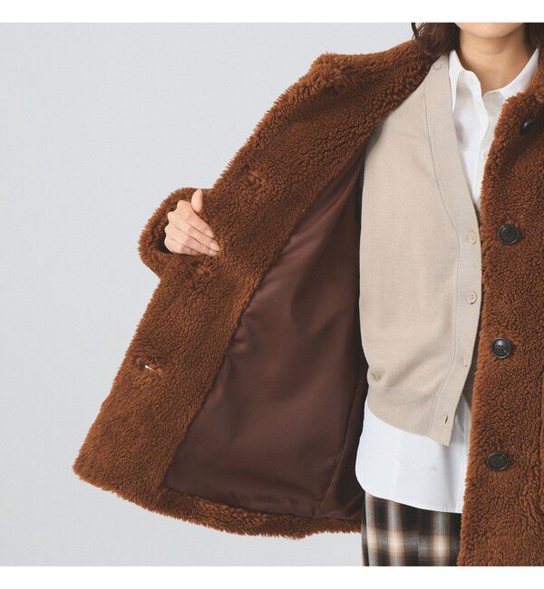 Ray BEAMS 「ボア ビッグ ポケット ハーフ コート」|ダッフルコート|