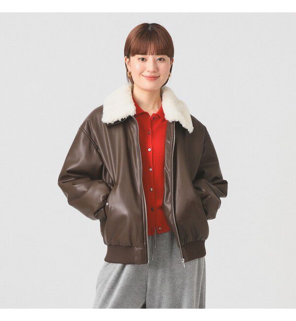 Ray BEAMS 「フェイクレザー ナカワタボマー ブルゾン」|ブルゾン・スタジャン|