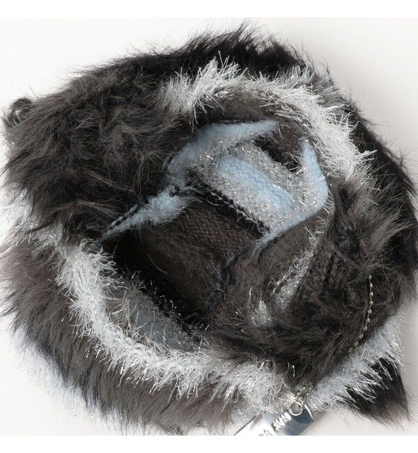 Ray BEAMS 「シャギー ボーダー ニット バッグ」|ハンドバッグ|