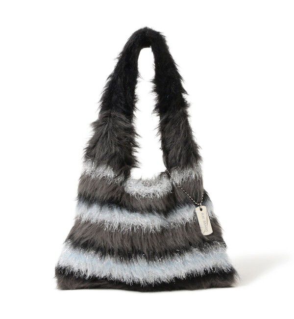 Ray BEAMS 「シャギー ボーダー ニット バッグ」|ハンドバッグ|