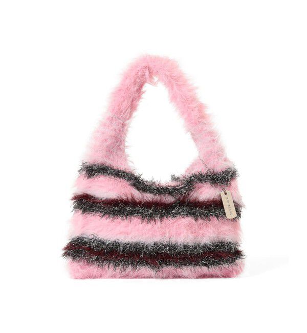 Ray BEAMS 「シャギー ボーダー ニット バッグ」|ハンドバッグ|