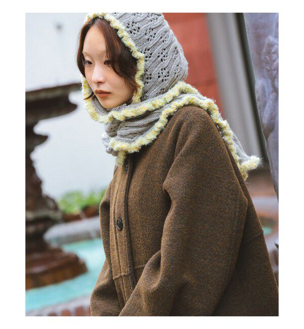 Ray BEAMS 「フリル フード マフラー」|マフラー|GREY