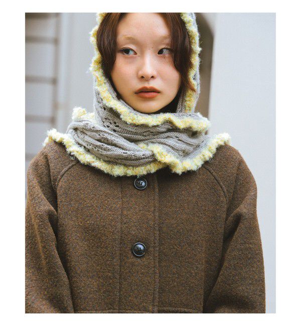 Ray BEAMS 「フリル フード マフラー」|マフラー|