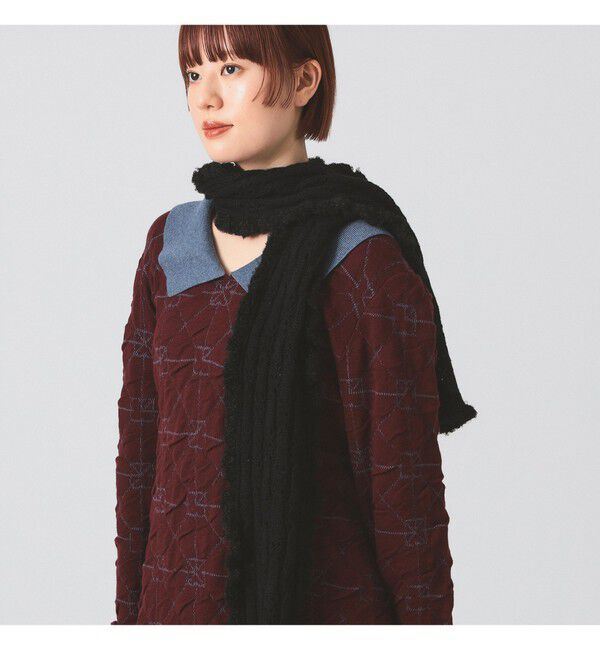 Ray BEAMS 「フリル フード マフラー」|マフラー|