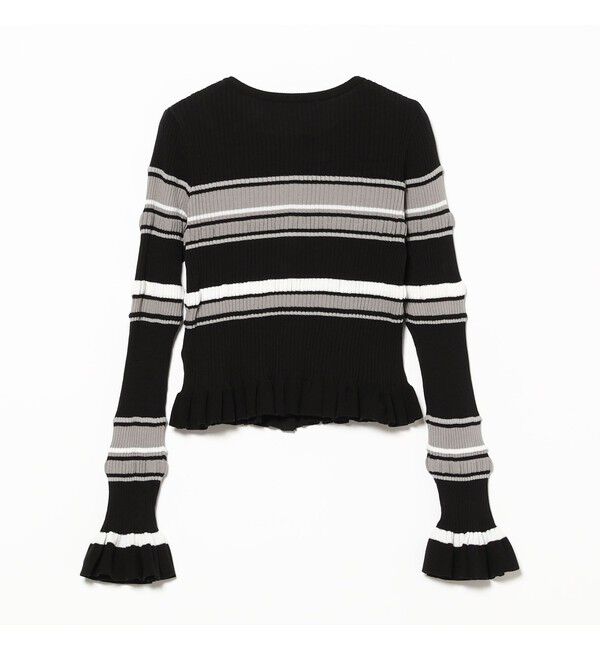 Ray BEAMS 「リブ マルチボーダー カーディガン」|カーディガン|