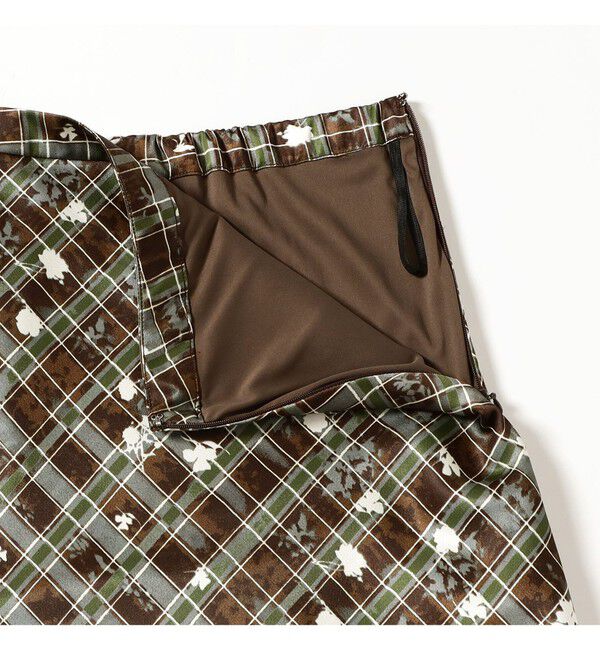 Ray BEAMS 「チェック フラワー プリント タイト スカート」|スカート|