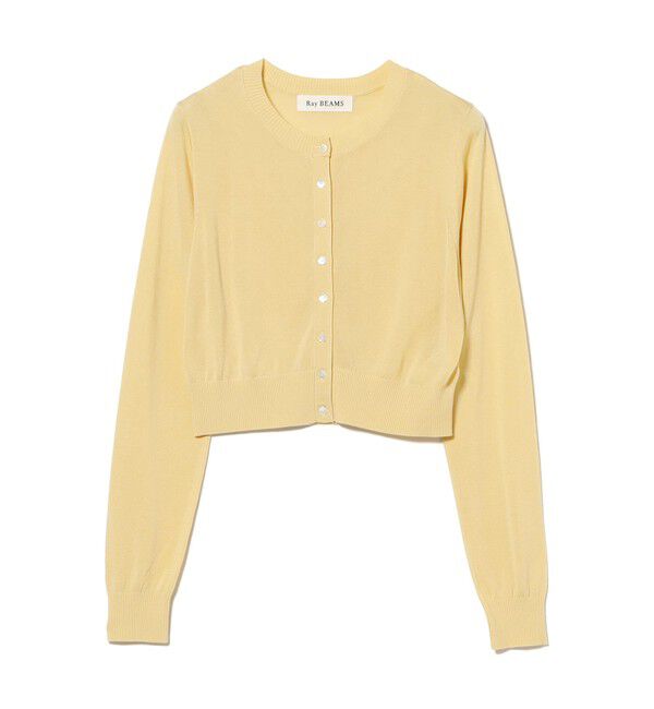 Ray BEAMS 「14ゲージ ショート丈 クルーネック カーディガン」|カーディガン|