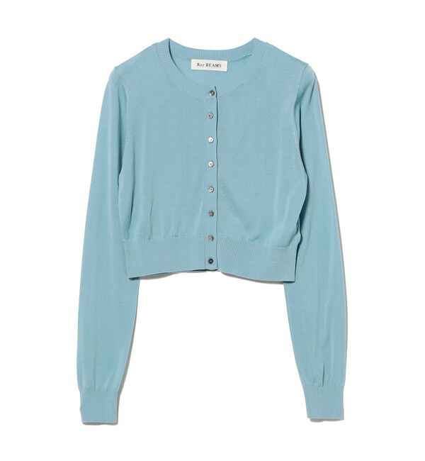 Ray BEAMS 「14ゲージ ショート丈 クルーネック カーディガン」|カーディガン|