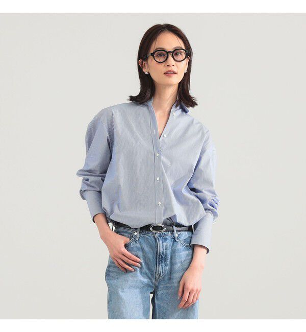 Demi-Luxe BEAMS 「ベーシック オーバーシャツ」|シャツ・ブラウス|BLUE_STRIPE