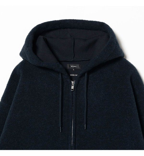 BEAMS「ワイドショートフィット スライバー フルジップ フーディ」|ブルゾン・スタジャン|