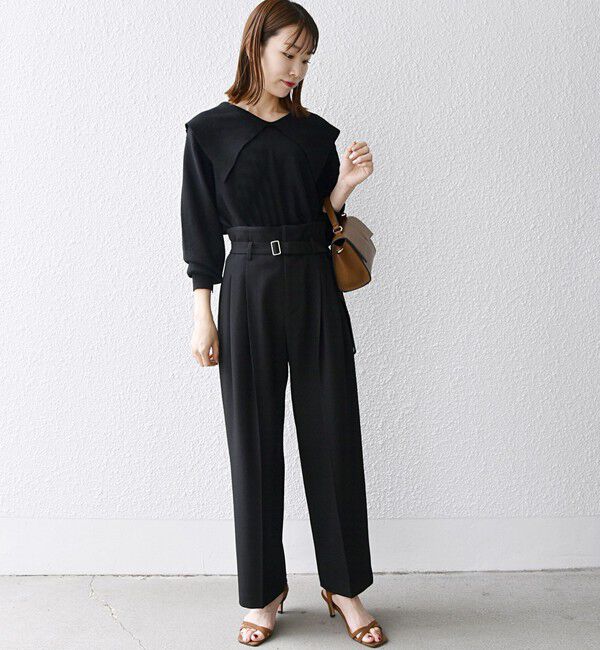 SHIPS any「SHIPS any:〈洗濯機可能〉ハイウエスト センタープレス ロング パンツ」|その他|