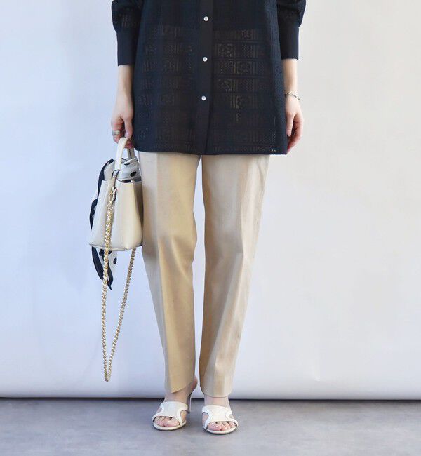 quaranciel「quaranciel:〈洗濯機可能〉コットン サテン スリム テーパード パンツ」|その他|