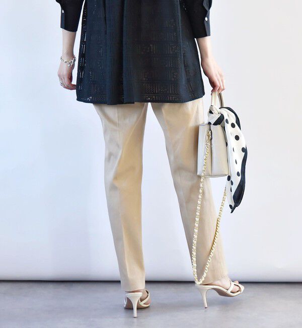 quaranciel「quaranciel:〈洗濯機可能〉コットン サテン スリム テーパード パンツ」|その他|