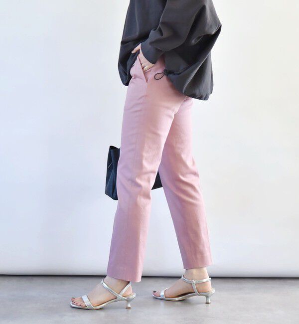 quaranciel「quaranciel:〈洗濯機可能〉コットン サテン スリム テーパード パンツ」|その他|