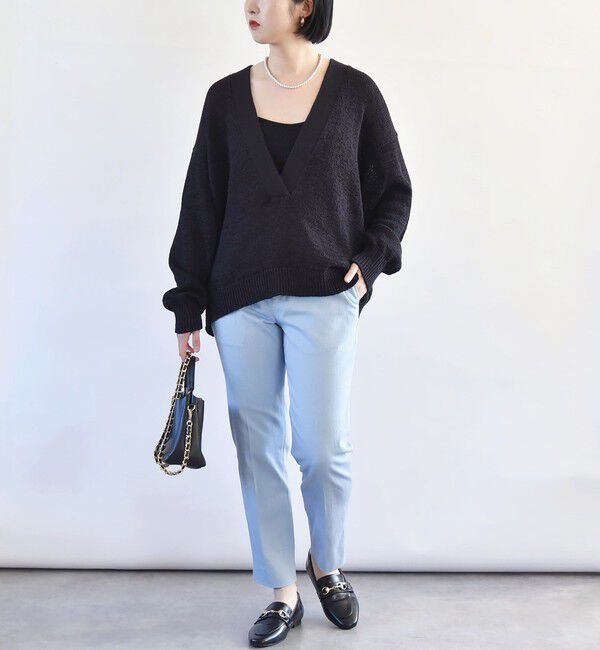 quaranciel「quaranciel:〈洗濯機可能〉コットン サテン スリム テーパード パンツ」|その他|