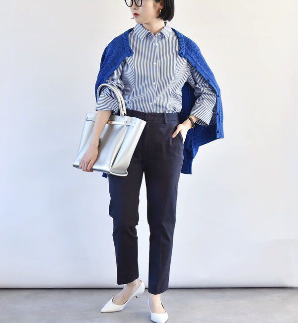 quaranciel「quaranciel:〈洗濯機可能〉コットン サテン スリム テーパード パンツ」|その他|