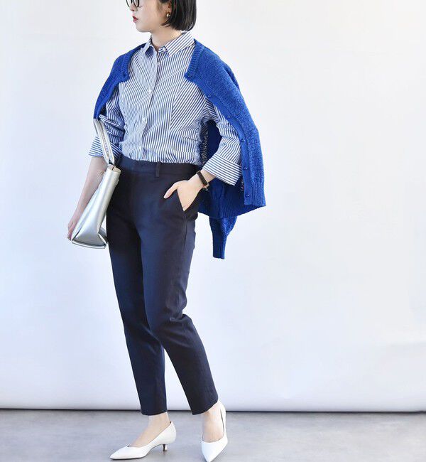 quaranciel「quaranciel:〈洗濯機可能〉コットン サテン スリム テーパード パンツ」|その他|