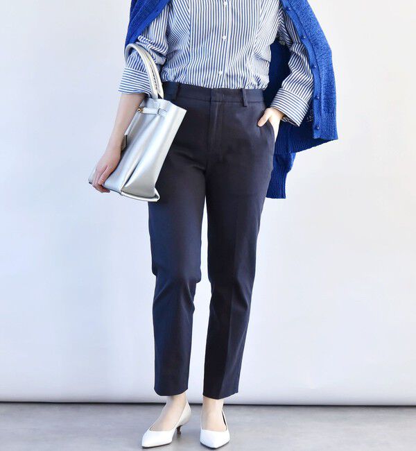 quaranciel「quaranciel:〈洗濯機可能〉コットン サテン スリム テーパード パンツ」|その他|