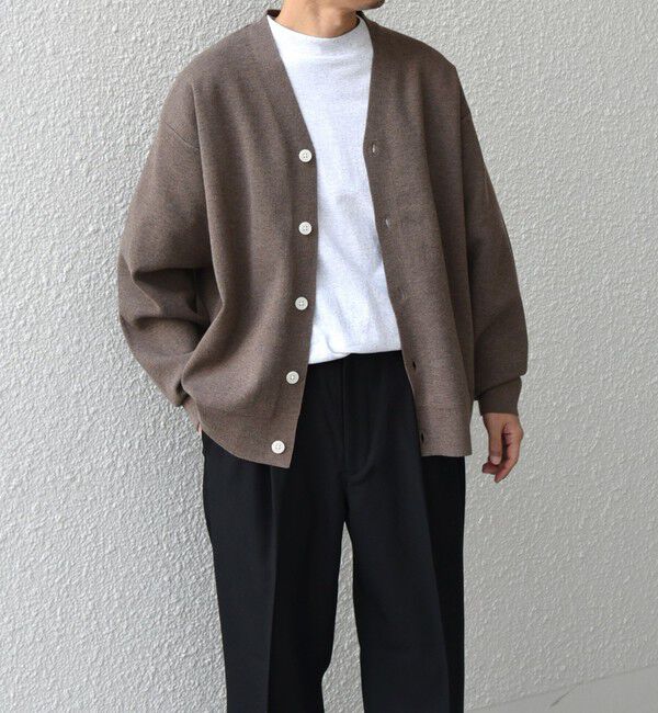 SHIPS any「SHIPS any: 〈手洗い可能〉 ハーフミラノリブ Vネック ニット カーディガン◇」|カーディガン|キャメル