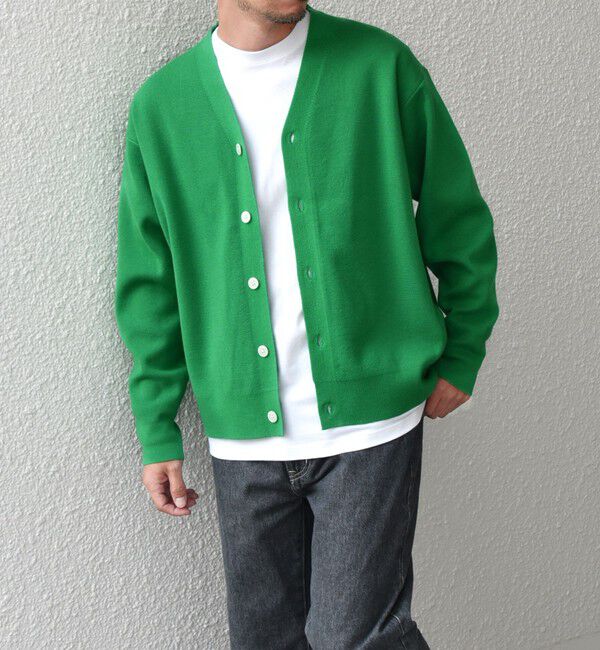 SHIPS any「SHIPS any: 〈手洗い可能〉 ハーフミラノリブ Vネック ニット カーディガン◇」|カーディガン|グリーン