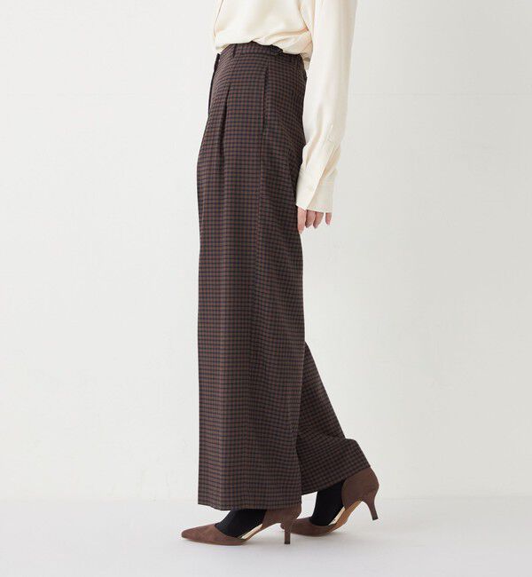 SHIPS Colors 「SHIPS Colors:〈手洗い可能〉 起毛 チェック サイドボタン ワイドパンツ」|その他|