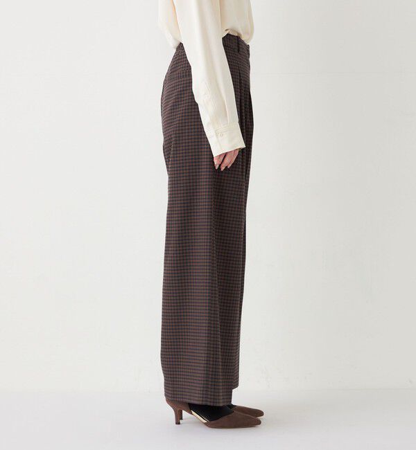 SHIPS Colors 「SHIPS Colors:〈手洗い可能〉 起毛 チェック サイドボタン ワイドパンツ」|その他|