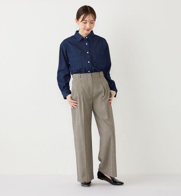 SHIPS Colors 「SHIPS Colors:〈手洗い可能〉 起毛 チェック サイドボタン ワイドパンツ」|その他|