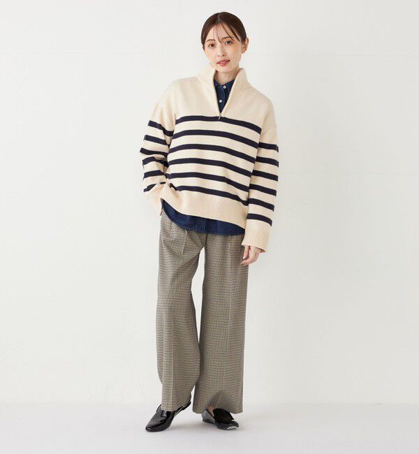 SHIPS Colors 「SHIPS Colors:〈手洗い可能〉 起毛 チェック サイドボタン ワイドパンツ」|その他|