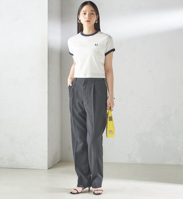 SHIPS for women「《一部追加予約》FRED PERRY:G9163 CROPPED RINGER TEE」|Tシャツ・カットソー|