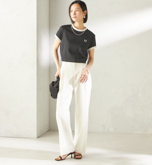 SHIPS for women「《一部追加予約》FRED PERRY:G9163 CROPPED RINGER TEE」|Tシャツ・カットソー|