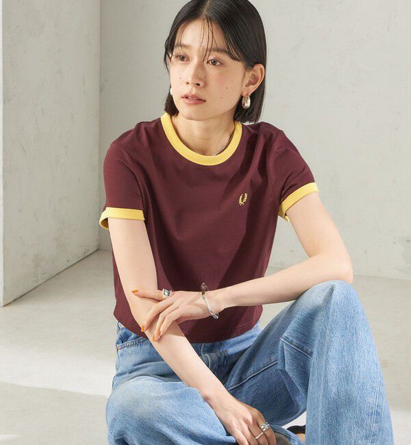 SHIPS for women「《一部追加予約》FRED PERRY:G9163 CROPPED RINGER TEE」|Tシャツ・カットソー|
