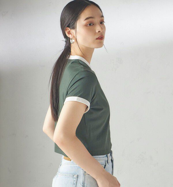 SHIPS for women「《一部追加予約》FRED PERRY:G9163 CROPPED RINGER TEE」|Tシャツ・カットソー|