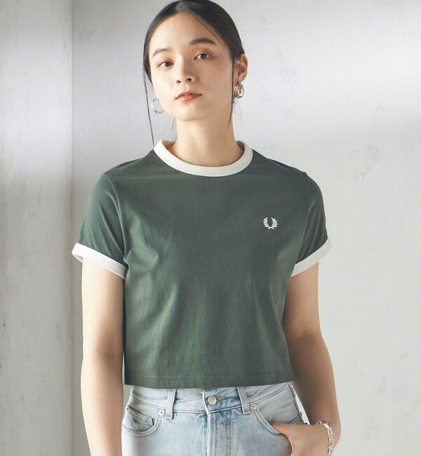 SHIPS for women「《一部追加予約》FRED PERRY:G9163 CROPPED RINGER TEE」|Tシャツ・カットソー|