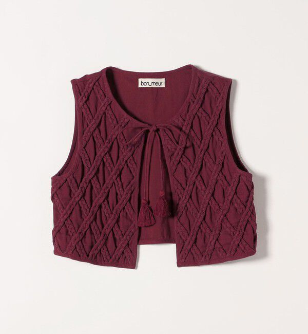 SHIPS any「bon_meur:〈手洗い可能〉ロープ編み コットン コンパクト フリンジ ベスト」|ベスト・ジレ|