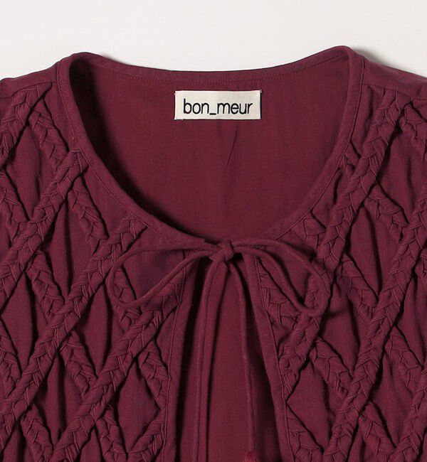 SHIPS any「bon_meur:〈手洗い可能〉ロープ編み コットン コンパクト フリンジ ベスト」|ベスト・ジレ|