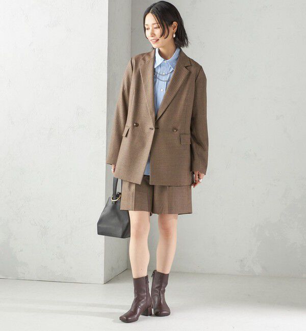 SHIPS for women「〈手洗い可能〉ウォッシャブル ウール チェック ハーフ パンツ」|その他|