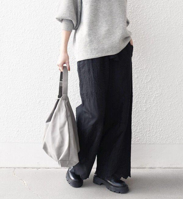 SHIPS any「bon_meur:〈洗濯機可能〉ロゴ エンブロイダリー パッチワーク ワイド パンツ」|その他|