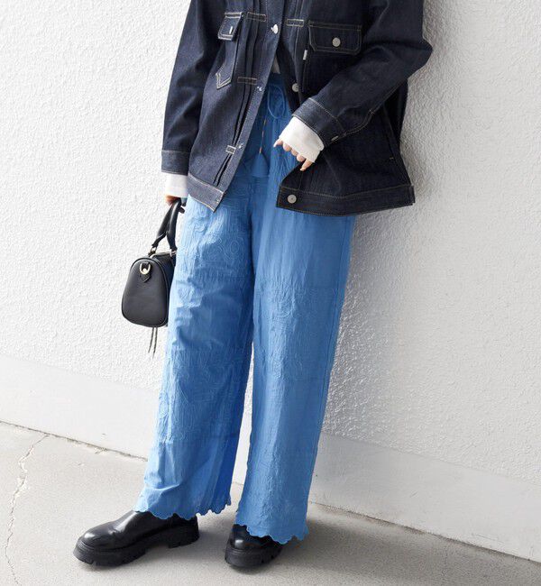 SHIPS any「bon_meur:〈洗濯機可能〉ロゴ エンブロイダリー パッチワーク ワイド パンツ」|その他|