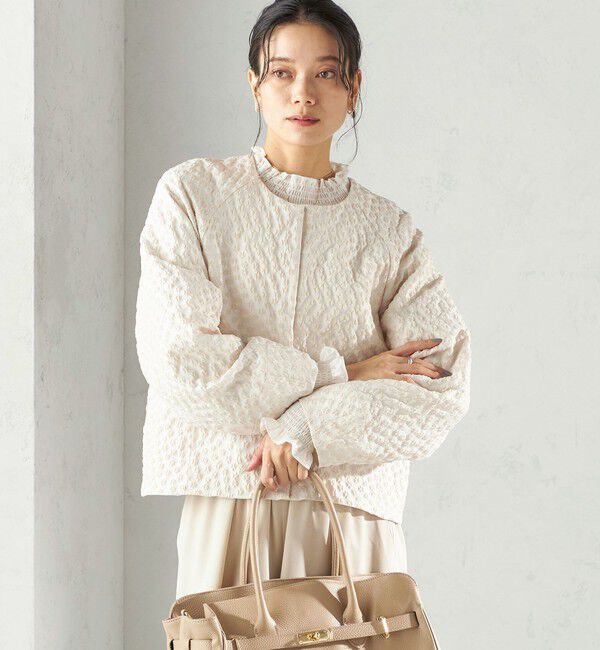 SHIPS for women「《予約》ミニ フラワー ジャカード ブルゾン（セレモニー対応可）」|ブルゾン・スタジャン|