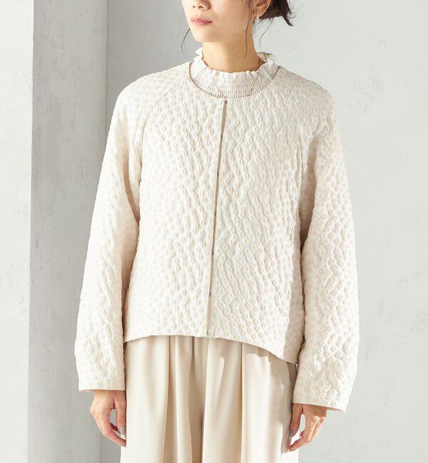 SHIPS for women「《予約》ミニ フラワー ジャカード ブルゾン（セレモニー対応可）」|ブルゾン・スタジャン|