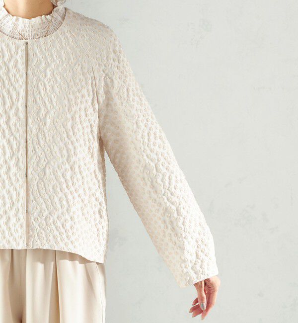 SHIPS for women「《予約》ミニ フラワー ジャカード ブルゾン（セレモニー対応可）」|ブルゾン・スタジャン|