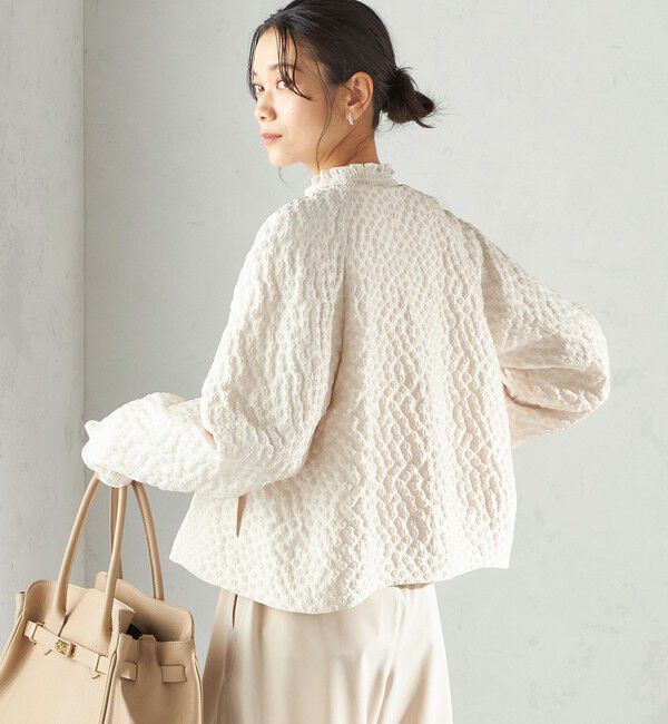 SHIPS for women「《予約》ミニ フラワー ジャカード ブルゾン（セレモニー対応可）」|ブルゾン・スタジャン|