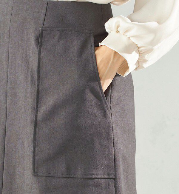 SHIPS for women「《予約》〈UVカット・吸水速乾・手洗い可能〉綿麻混 オックス ポケット タイト スカート」|スカート|