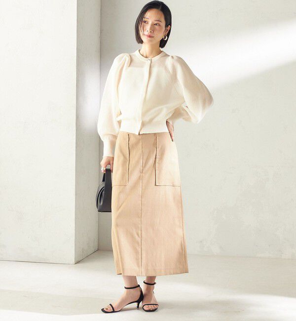SHIPS for women「《予約》〈UVカット・吸水速乾・手洗い可能〉綿麻混 オックス ポケット タイト スカート」|スカート|