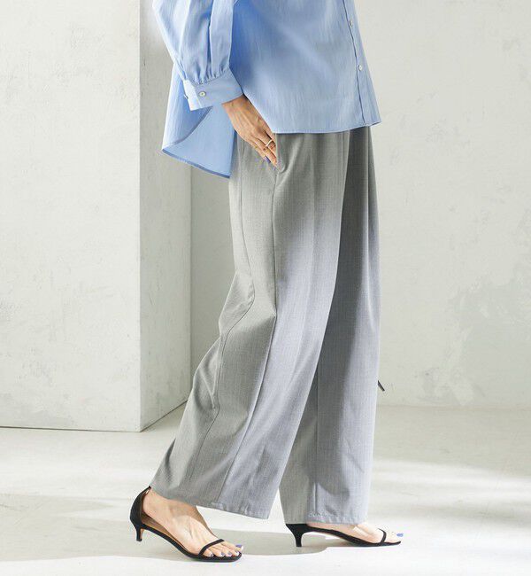 SHIPS for women「《予約》〈手洗い可能〉トロ ピン ストライプ ウエスト ギャザー パンツ」|その他|