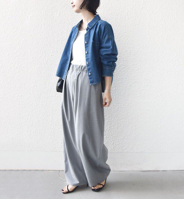 SHIPS for women「《予約》〈手洗い可能〉トロ ピン ストライプ ウエスト ギャザー パンツ」|その他|