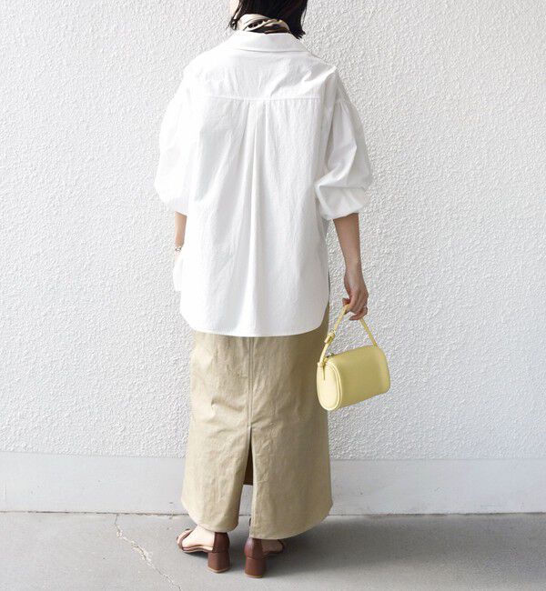 SHIPS for women「《予約》〈手洗い可能〉無地 / ストライプ サイド スリット スキッパー コットン シャツ」|シャツ・ブラウス|