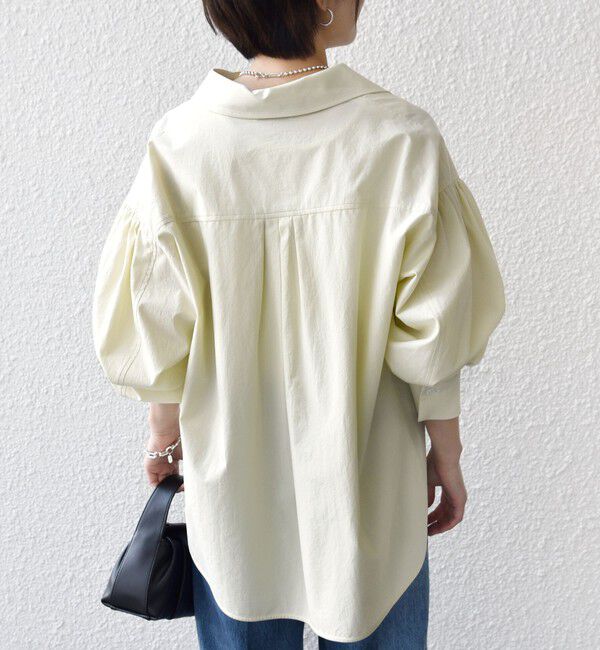 SHIPS for women「《予約》〈手洗い可能〉無地 / ストライプ サイド スリット スキッパー コットン シャツ」|シャツ・ブラウス|